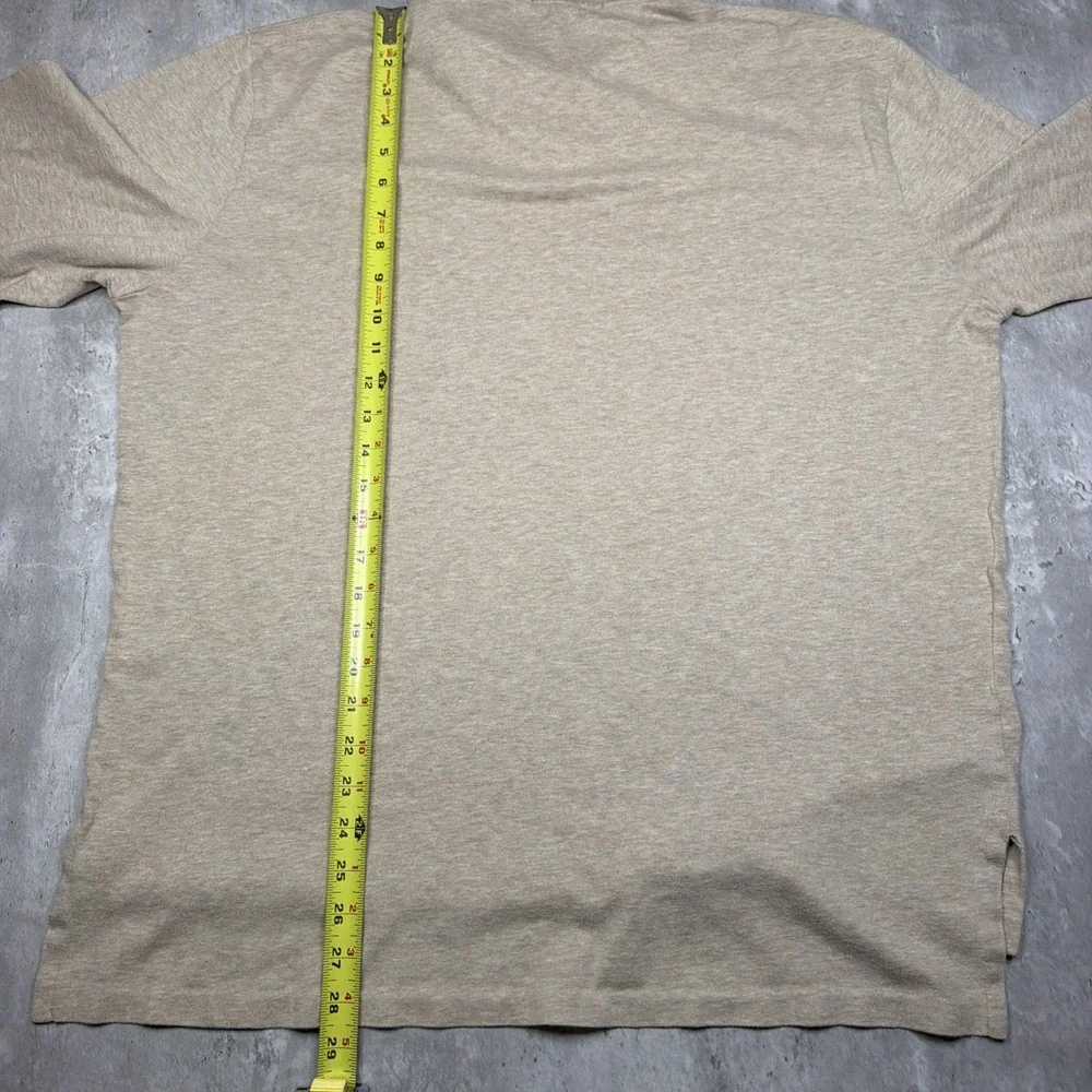 Polo Ralph Lauren Golf Shirt Mens XL Tan Cotton Long Sleeve Pony Logo Rugby